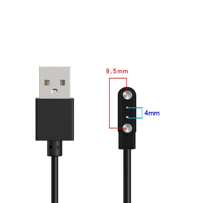 2-poliger 4-poliger Smartwatch-Dock-Ladeadapter, USB-Ladekabel, Kabel für Smartwatch-Ladekabel für Erwachsene/Kinder 4mm-9.5mm