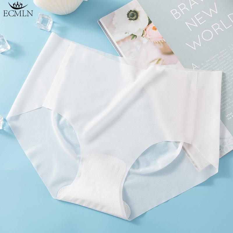 Damen Nahtlose Hipster No Show Unsichtbare Eisseide Stretch Unterwäsche Bikini Unterwäsche Panty Slips Knickers Unterwäsche Ultradünne Sommerunterwäsche XL weiß