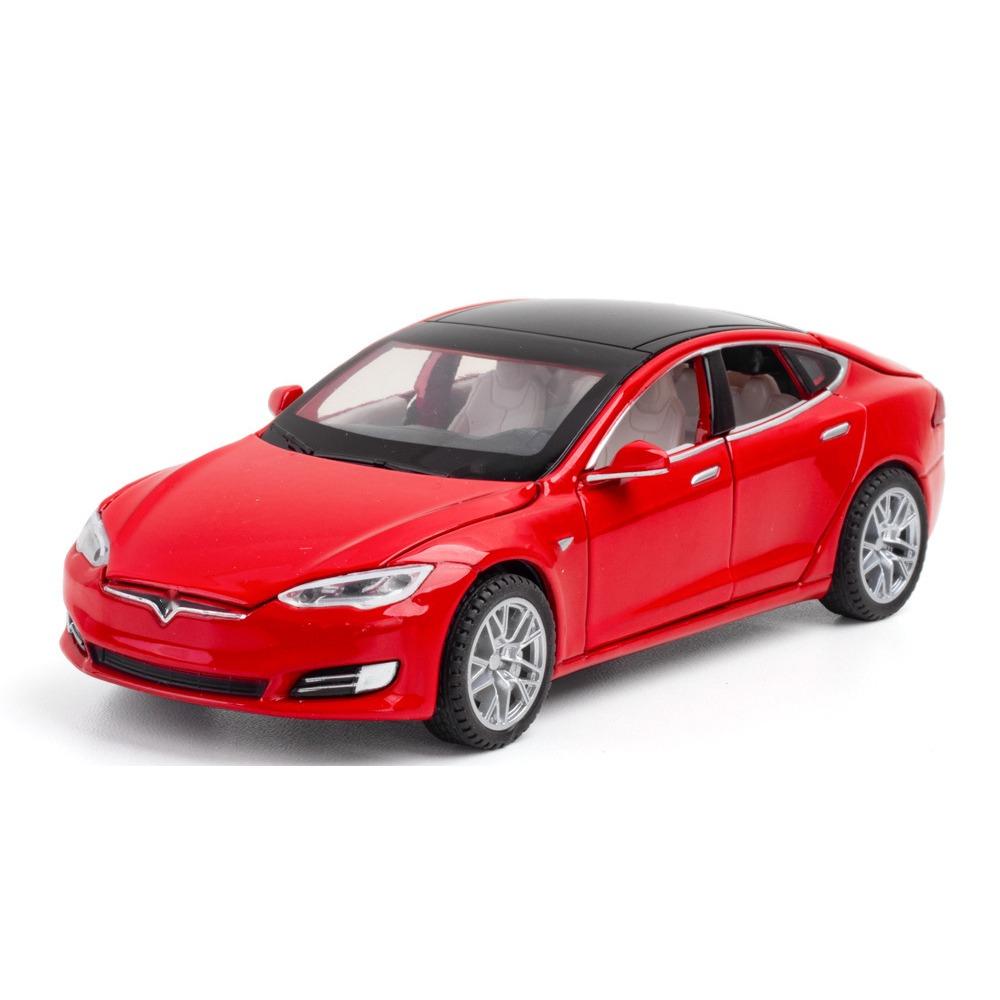 1/32 Tesla Model S Legierung Automodell Druckguss & Spielzeugfahrzeuge Spielzeugautos Kostenloser Versand Kinderspielzeug für Kinder Geschenke Jungen Spielzeug rot