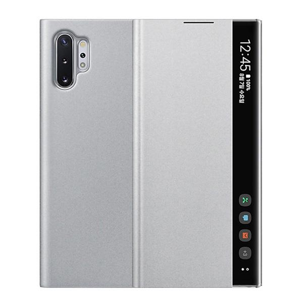Smart View Flip Cover Hülle für Samsung Galaxy Note 10+ Note 10 Plus Schutzhüllen For Galaxy Note10 Plus silber