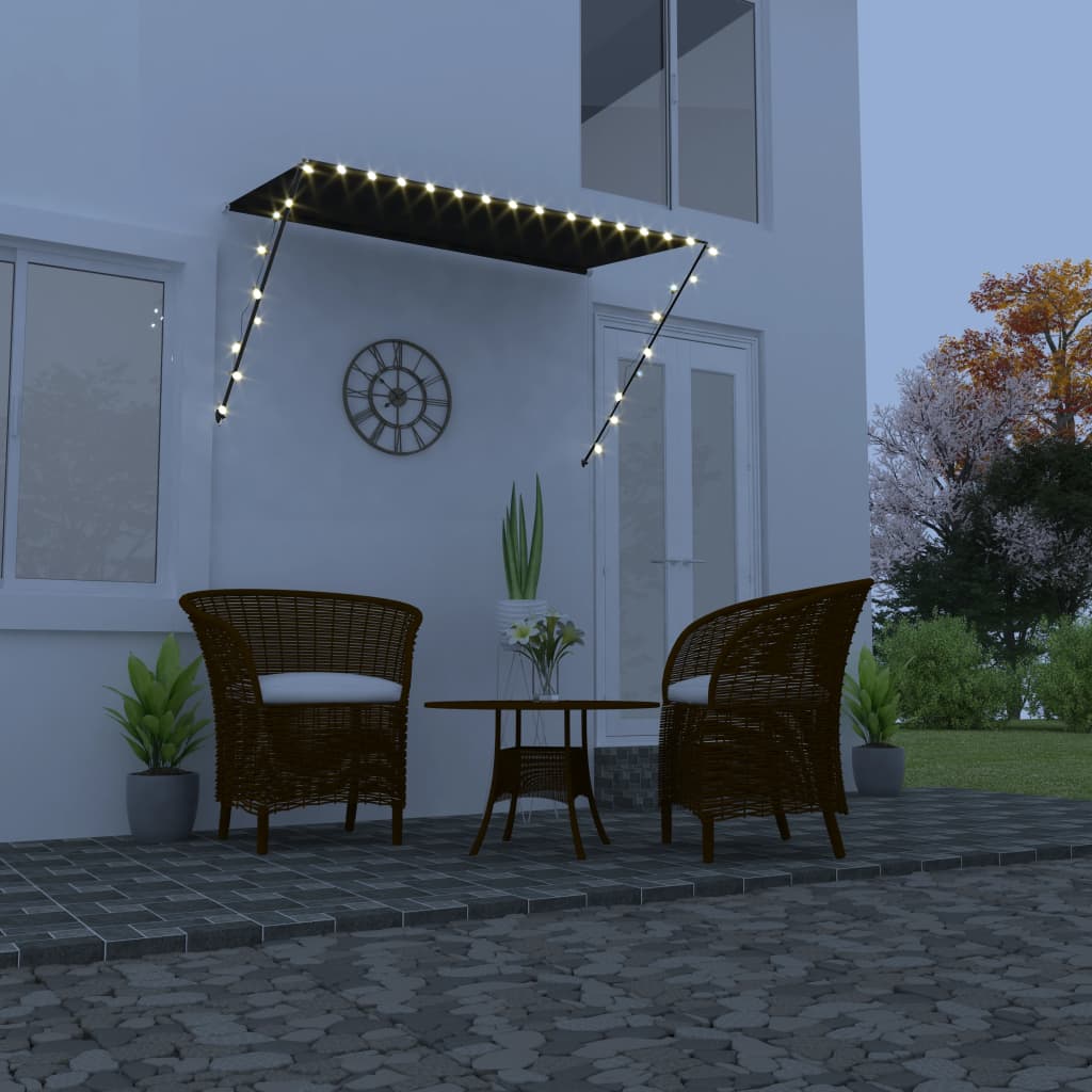 Vidaxl Markise Einziehbar Mit LED, 250 x 150 cm, Anthrazit