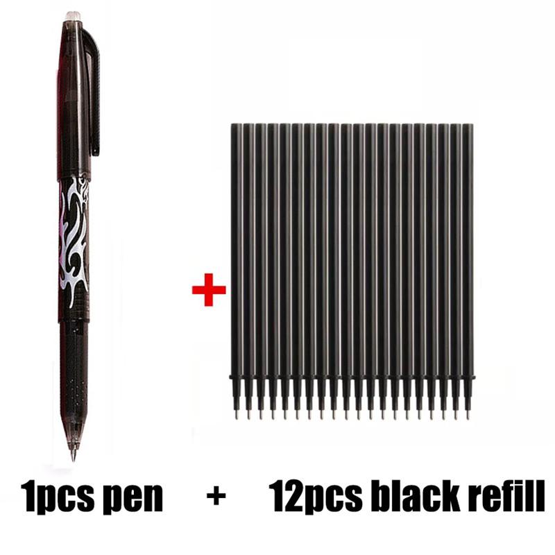 Gelschreiber, süßer Radiergummi, magisches Gelschreiber-Set, für Schule, Büro, Schreibbedarf, Studenten-Briefpapier, Schulbedarf schwarz