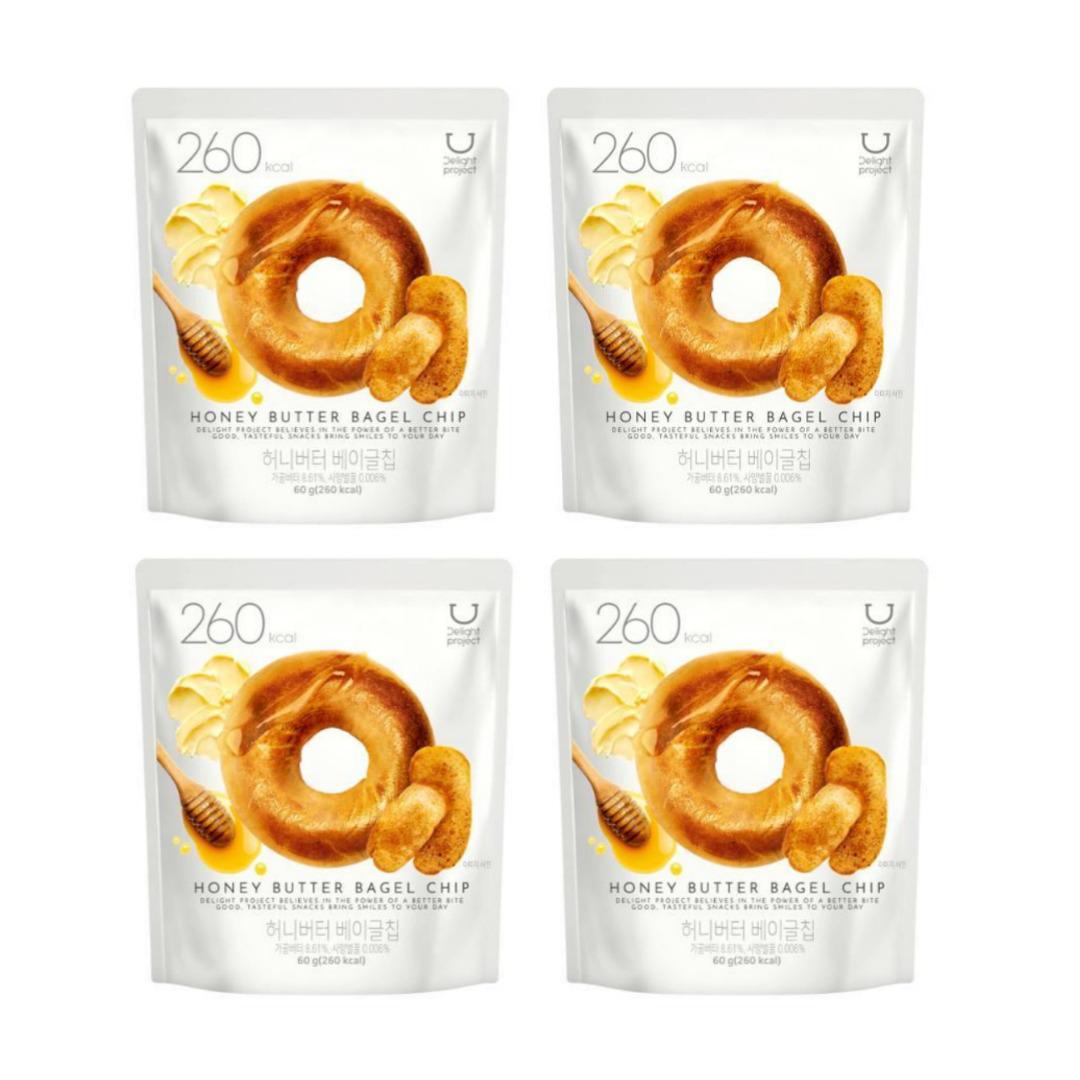 [Olive Young] Bagel-Chips 60g (4 Geschmack) / Knoblauchbutter / Honigbutter / Echte Pizza / Schoko-Zimt / Koreanische Chips Honey Butter 60 g x 4