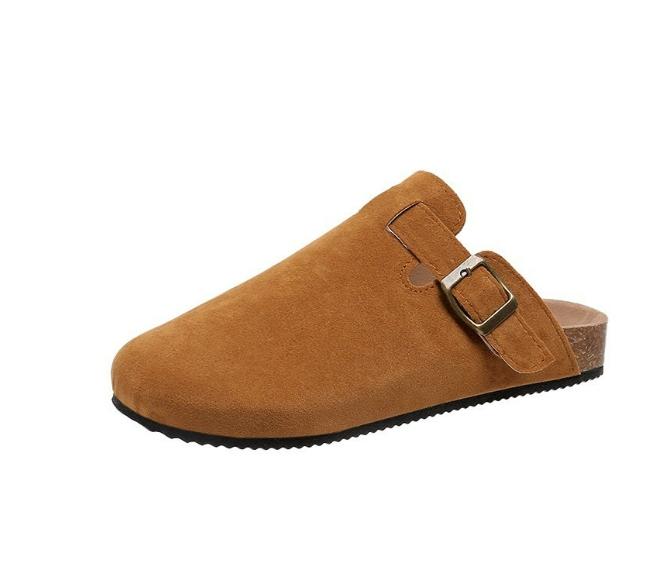 Damen Wildleder Clogs Hausschuhe Kork Wildleder Clogs Hausschuhe Klassische Herren Pantoletten Outdoor Kork Rutschfeste Hausschuhe mit Fußgewölbestütze Damen 36 reinfarbig