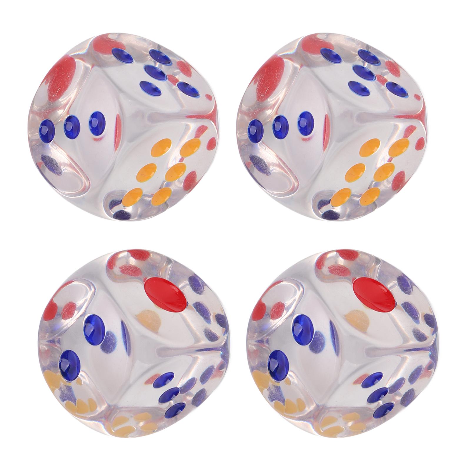 10 Stück 2,5 cm 6-seitiges Würfelset durchscheinende Farben Würfel Standard Spielwürfel Brettspiele Würfel