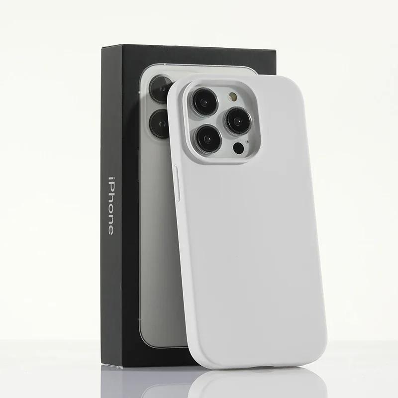 Luxuriöse Flüssigsilikonhülle für Apple iPhone 16 15 Pro Max Candy Color Vollständige Schutzhülle für iPhone 14 13 12 11 Pro Max XR X XSMax iPhone 16 Pro Max weiß