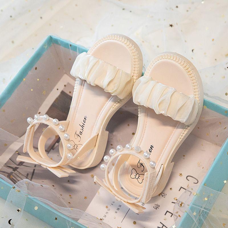 Mädchen Sandalen Süße Weiche kinder Strand Schuhe Kinder Sommer Sandalen Prinzessin Mode Niedlich Hohe Qualität 36 beige