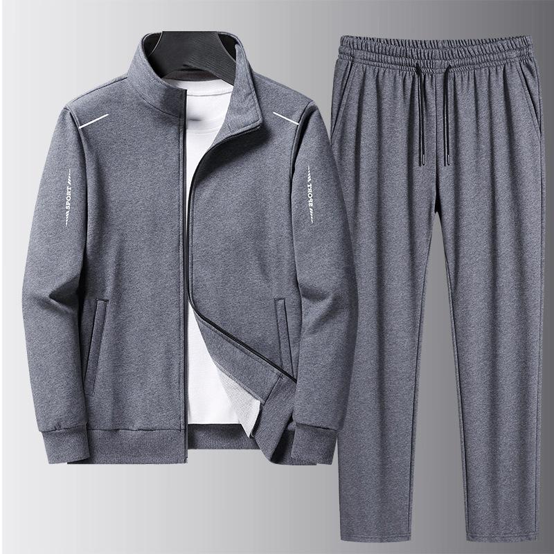 Herren Sportswear-Set Trainingsanzüge Zwei Stücke Sets Homme Kleidung Hoodies + Hosen Anzug Männlichen Streetswear Hoodie Jacken Plus Größe 2XL dunkelgrau