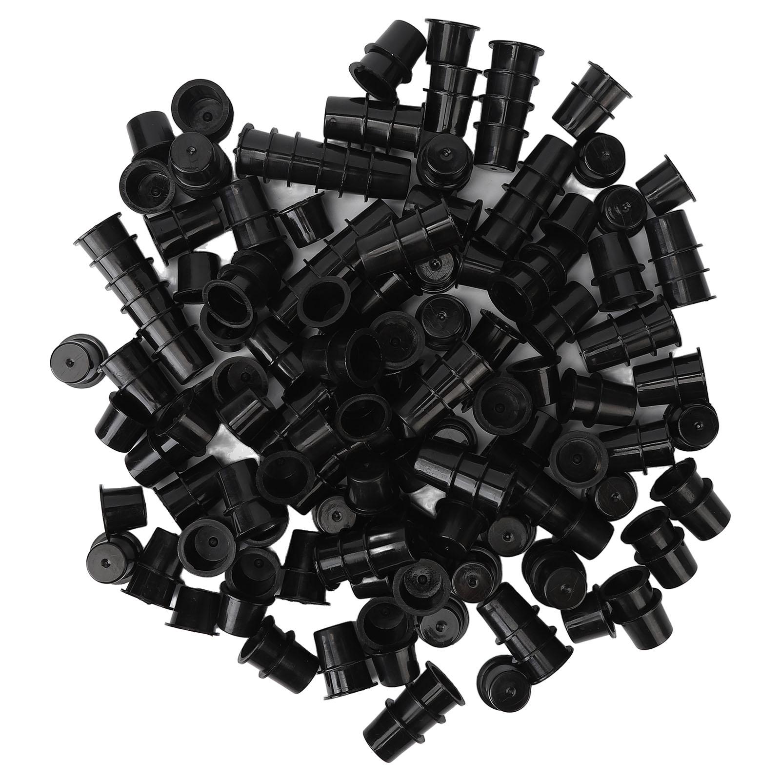 1000 Stück Tattoo-Farbkappen Becher Einweg-Kunststoff Make-up Pigment Farbbecher Tattoo-Zubehör Schwarz L L