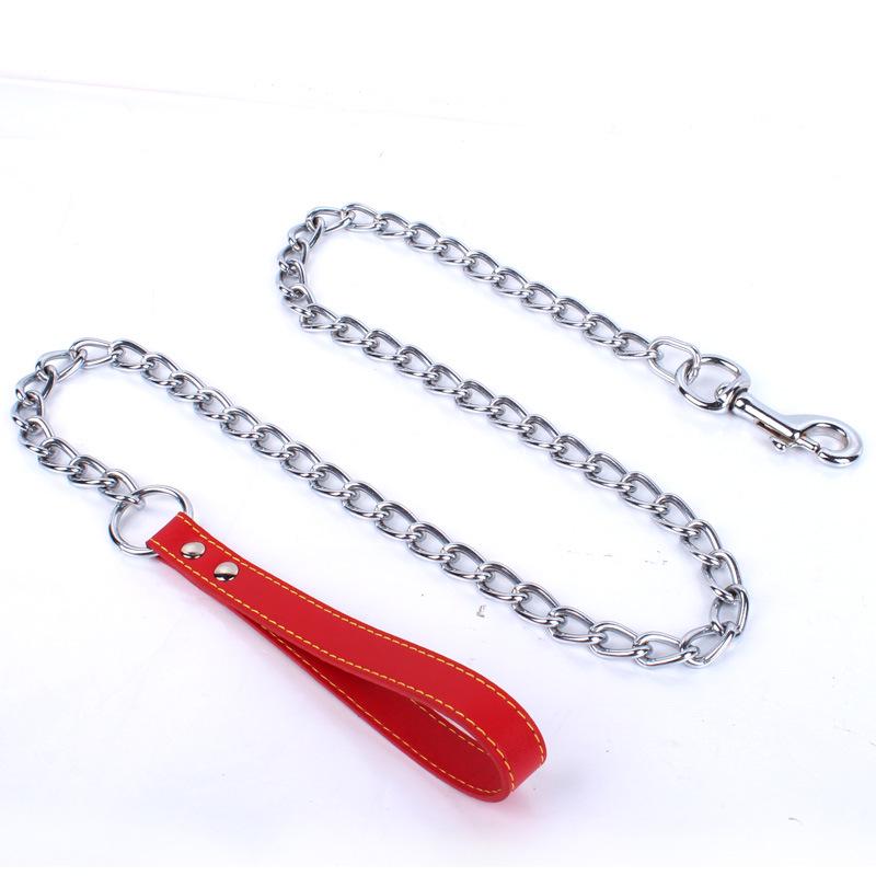 Metall-Beißschutz Hundeleine und Kette 4mm x 180cm rot