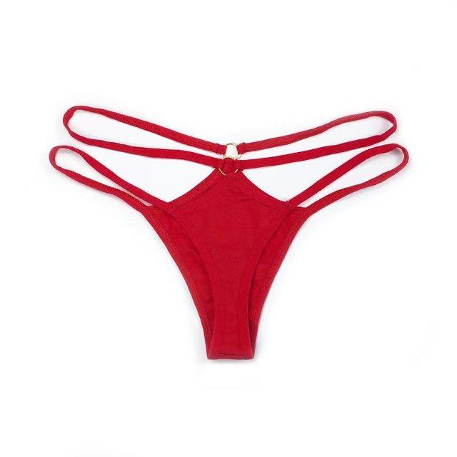 Dünne Riemen Tanga Frauen Niedrige Taille Höschen Sexy Unterwäsche Damen Briefs Lingere Panty Unterwäsche Bequeme Damen Dessous Tangas L rot