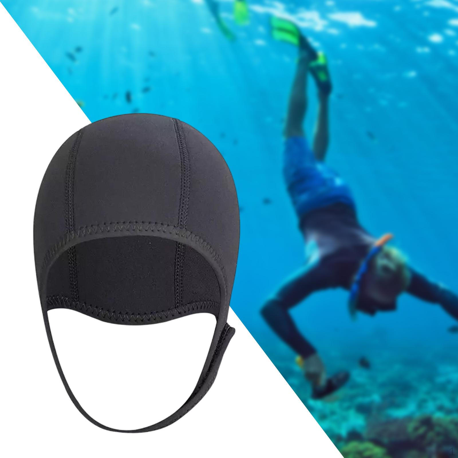 3mm Neopren Tauchen Hut Ohrenschützer Verdicken Winter Warme Badekappe Beanie für Segeln schwarz