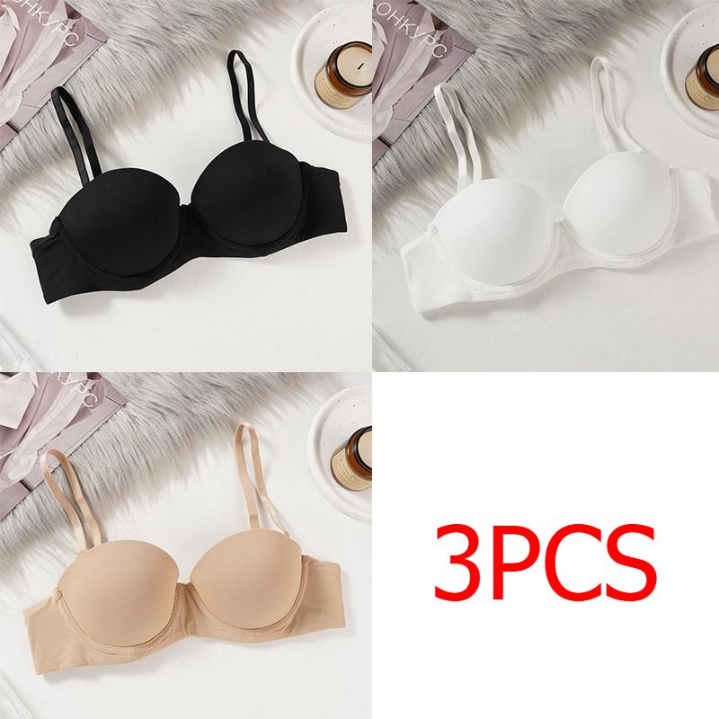 1/3 Stück Damen Nahtloser BH Kabelloser Push-Up BH 1/2 Cup BHs Weich Bequem Unsichtbar Schlicht Sexy Unterwäsche BHs 32/70