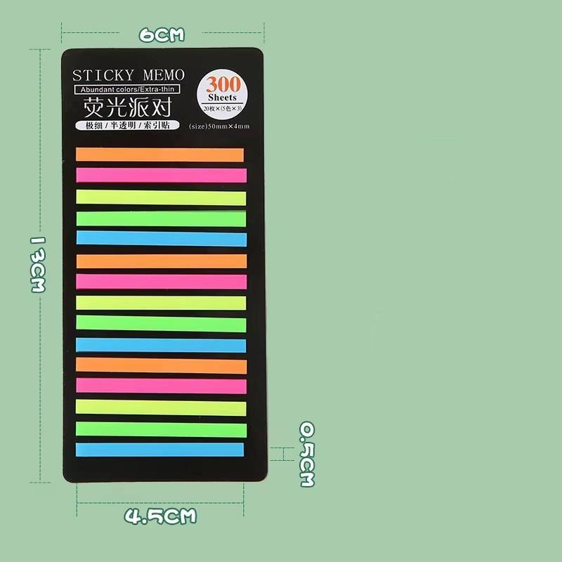 300 Blatt Regenbogen Farbindex Notizblock Haftnotizen Papieraufkleber Notizblock Lesezeichen Schulbedarf Kawaii Briefpapier