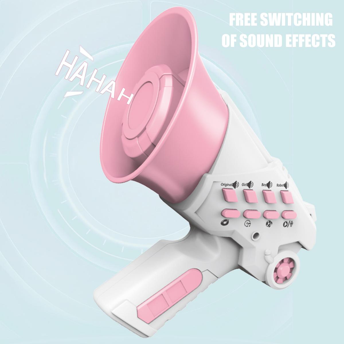Tragbares Megafon Lautsprecher Sirene Bullhorn Spielzeug, Intelligenter Multi-Stimmenwechsler Spielzeug Lustige Party Streich Handheld Lautsprecher Megafon pink