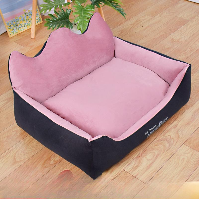 Hundehütte für den Winter für große Hunde Abnehmbar und waschbar Golden Retriever Haustiere Wintersofa Hundematte Hundebett für alle Jahreszeiten S 53*46*15cm pink