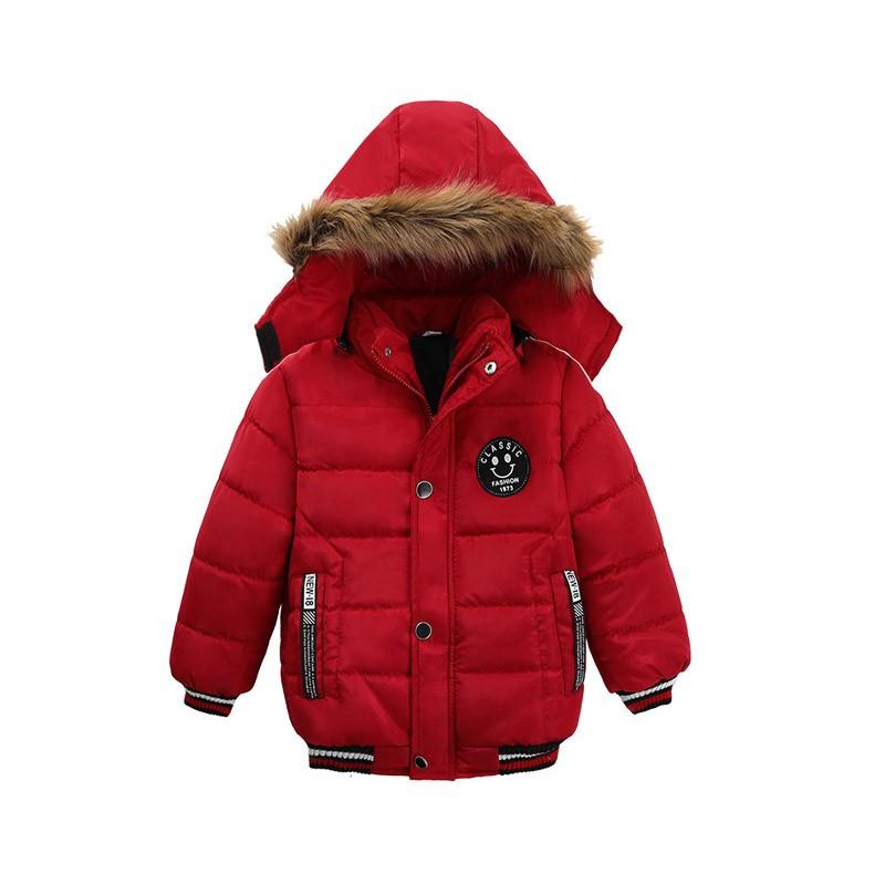 Mantel Kinder Winterjacke Mantel Jungen Jacke Warme Kapuze Kinderkleidung 120 rot