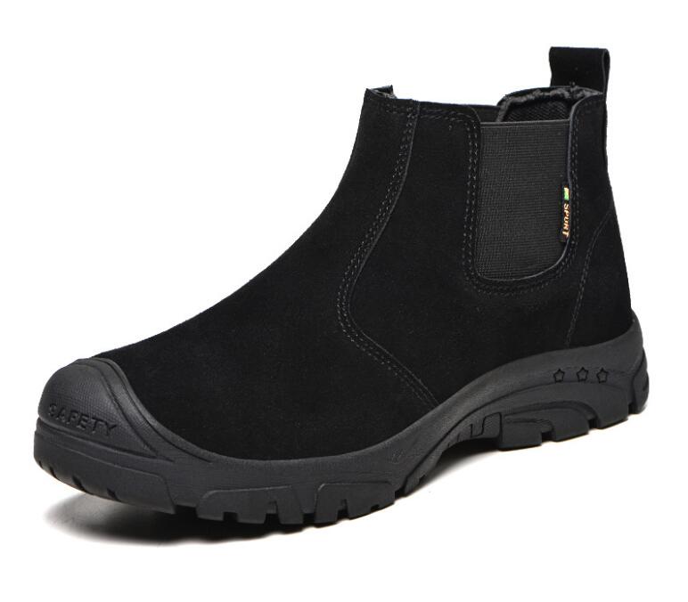 Arbeitssicherheitsstiefel Unzerstörbare Sicherheitsschuhe Herren Pannensichere Arbeitsschuhe Chelsea Boots Winterschuhe H673 36 schwarz