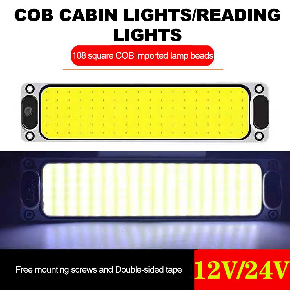12V-24V COB Auto Dach Licht Auto Innen Licht Auto Dome Licht LED Panel Birne Auto Innen zubehör 108LED