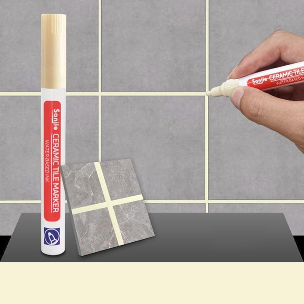 1 stück Wasserdicht Weiß Wand Fliesen Marker Stift Mörtel Reparatur Lücke Reparatur Bad Boden Naht Farbe Füllen Bau Werkzeuge beige