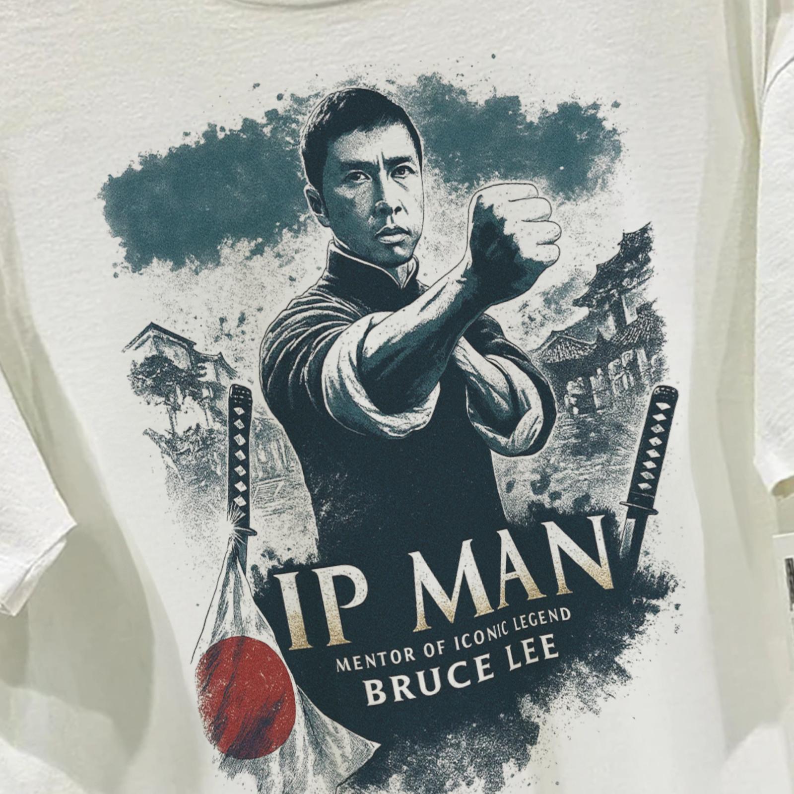 Ip Man Druck Donnie Yen T-Shirt Herren Damen Tees Top - Bruce Lee Mike Tyson Kampfsport Kung Fu M gray