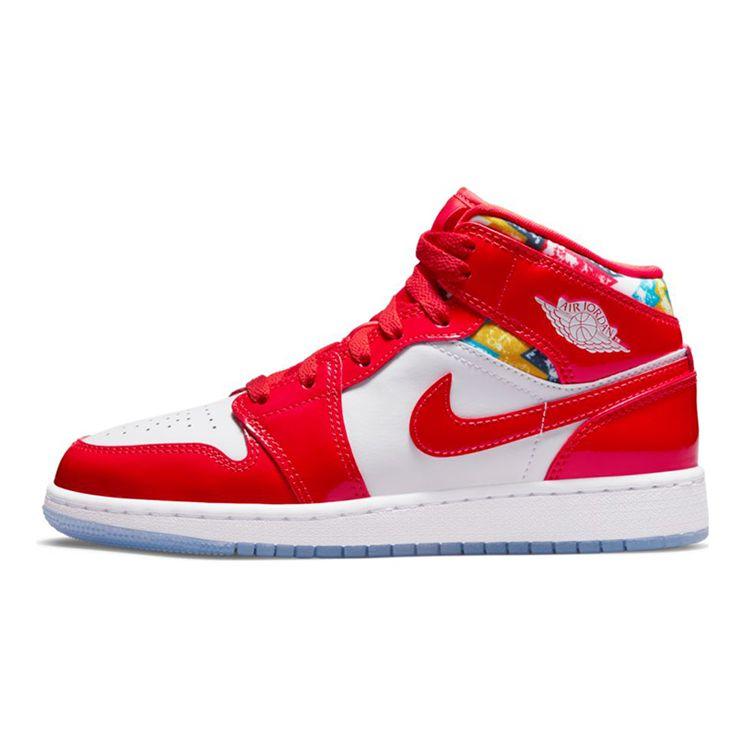 Air Jordan 1 Mid SE GS Barcelona Pullover Kinder Sneaker Rot Chile-Rot Weiß DC7248-600 37.5 red