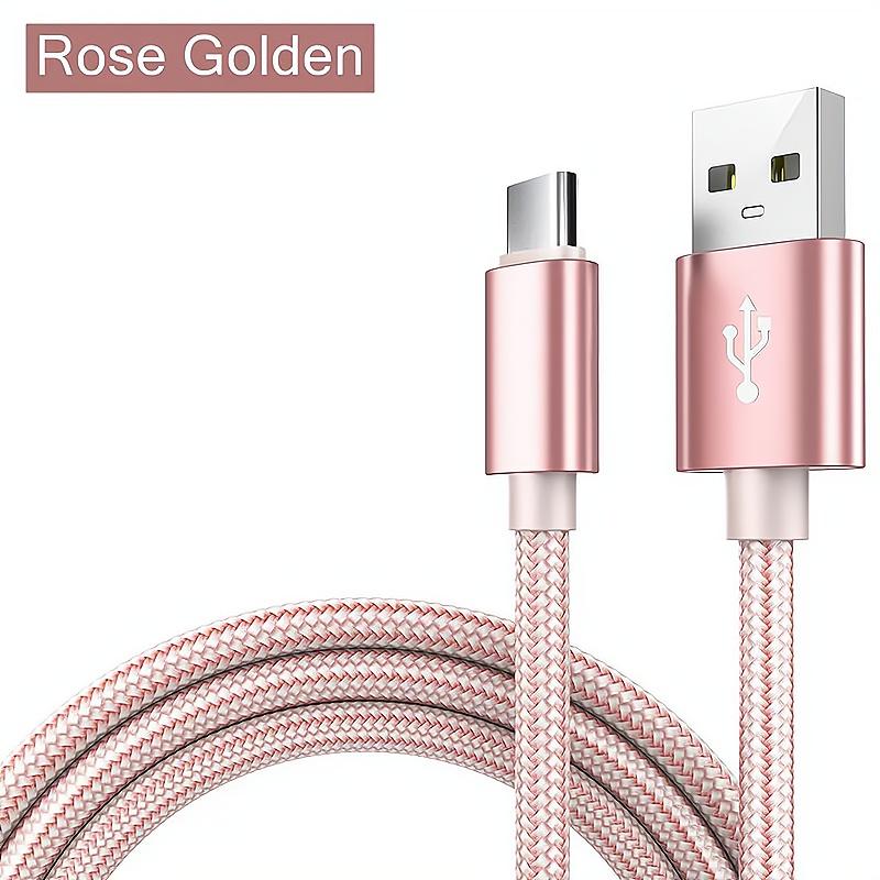 Digital Cables 3,3 Fuß/6,6 Fuß/9,9 Fuß High-Speed ​​USB Type-C Schnellladekabel für Android-Telefone – Kompatibel mit Samsung, Redmi, OnePlus und Xiaomi 2m/6.6ft/78inch rose gold