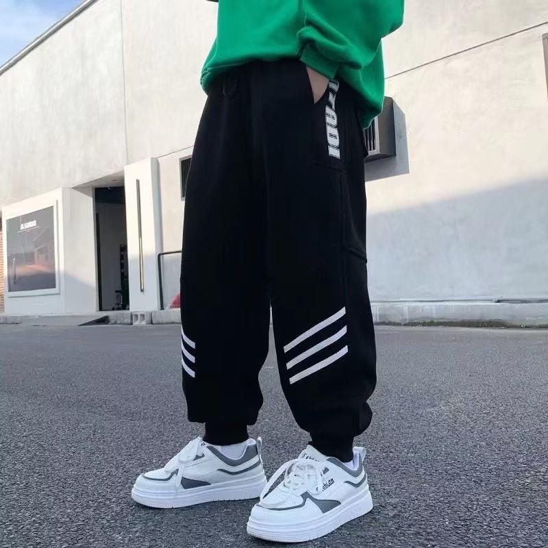 Kleinkind Kinder Jungen Hosen Elastische Taille Hosen Säugling Baby Jogger Hosen Baumwolle Hosen Kinder Casual Bottom für 150 schwarz