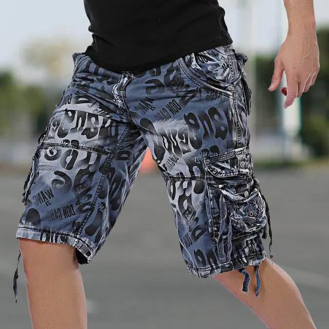 Cargo-Shorts für Herren Mehrere Taschen Wandern Herren Cargo-Shorts Männliche kurze Hosen Alltagskleidung 30