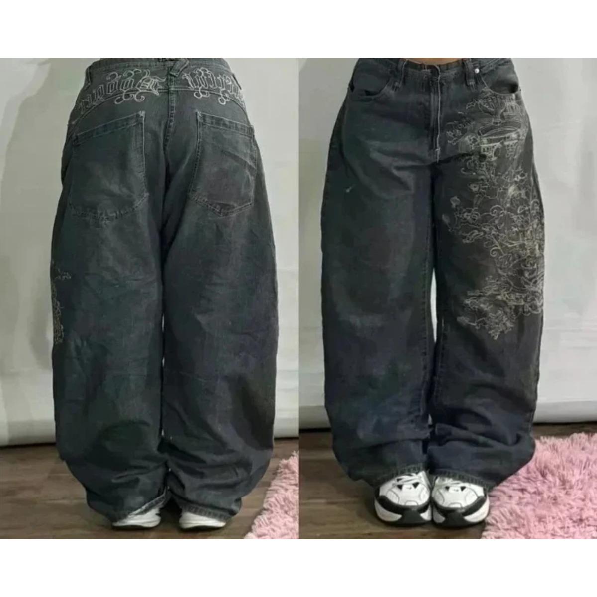 BeatStreet Amerikanischer Street Fashion Trend Lockere Jeans Damen Harajuku Y2K Neue Hip Hop Vintage Übergroße Jeans Unisex Jeans L