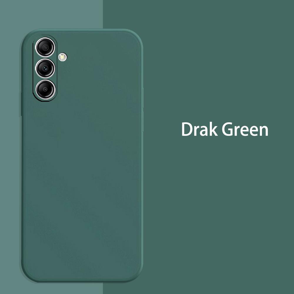Weiche Handyhülle aus flüssigem Silikon für Samsung Galaxy A05 A05S A35 A55 A54 5G A05 A16 A26 S23 FE S23+ S24 5G S25 Plus für Redmi 13C 14C Note 14 12 Samsung Galaxy A16 mitternacht, die grüne