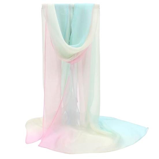 Weicher Chiffon-Schal mit Sonnenschutz, beliebter weiblicher Schal mit Farbverlauf bunt