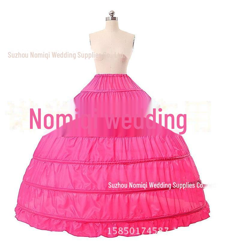 6-Stahl-Braut-Hochzeitskleid-Tournüre - Superflauschig, erhältlich in 9 Farben Six-steel rod rose rot