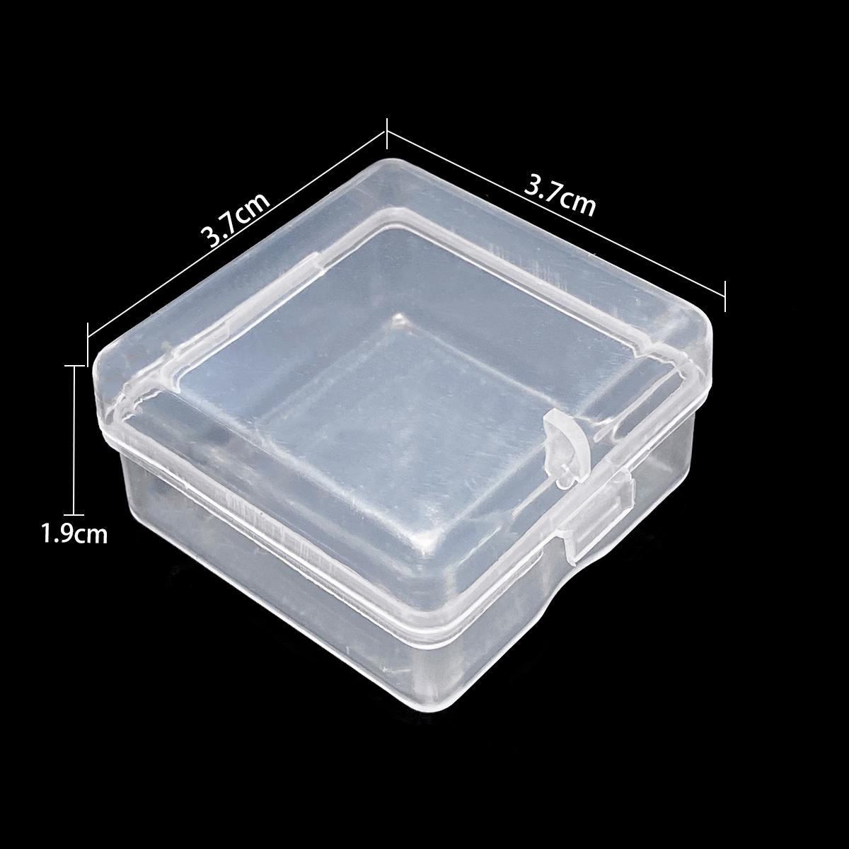 Einstellbare Schmuck Aufbewahrungsbox Kunststoff PVC Aufbewahrungsbox Halter Fall Transparent Schmuck Werkzeug Tragbare Organizer Container 3.7x3.7x1.9cm 3pcs