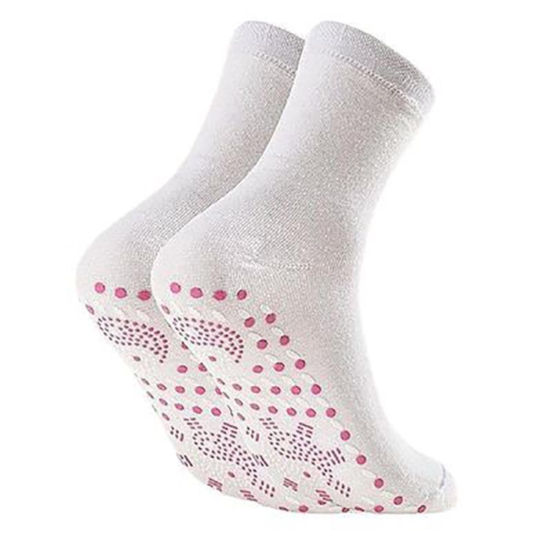 1/3/5 Paar Turmalin-Socken mit selbsterhitzender Wirkung, warme Wintersocken, Thermosocken für die Gesundheitspflege, kurze Socken zur Abnehmen, Magnetfeldtherapie-Socken 1 pair weiß
