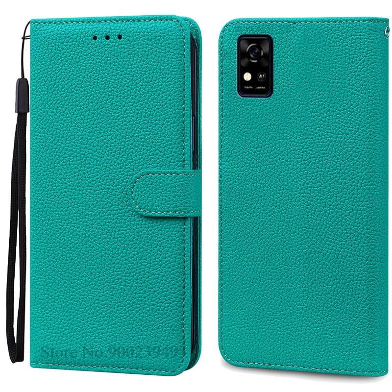 Für ZTE Blade A31 Hülle Weiche TPU Silikon Rückseite Handyhülle Für ZTE Blade A31 Hülle Leder Klapp Brieftasche Hülle Fundas For ZTE Blade A31 cyanblau
