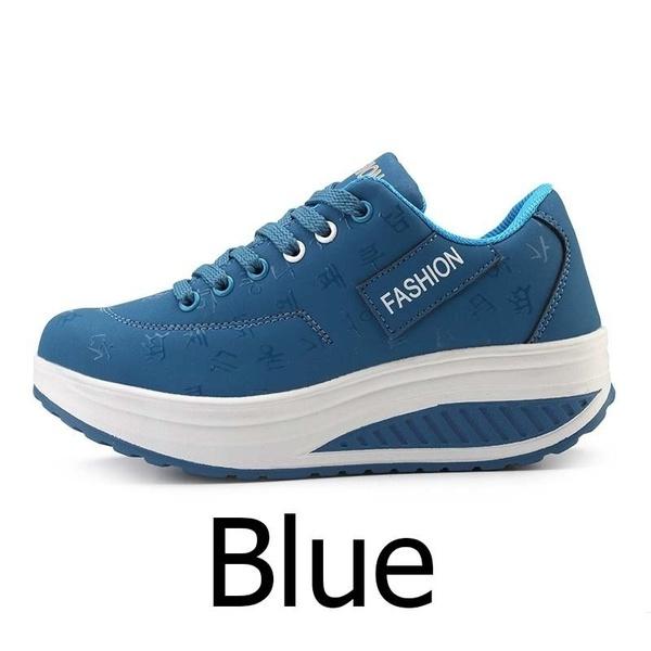 Frauen Mode Sport Atmungsaktive Shake Schuhe Frauen Fitness Schuhe Frauen Casual Plattform Turnschuhe 40 blau