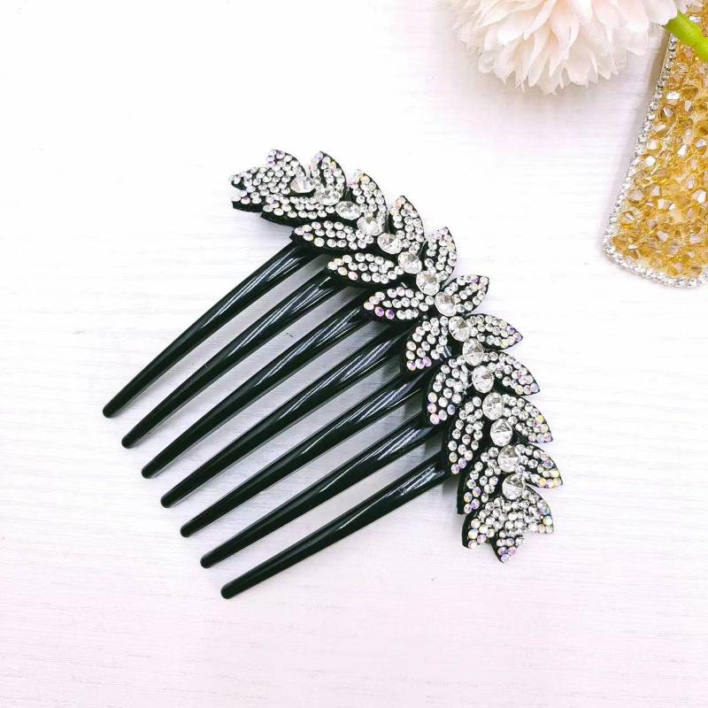 1PC Mode Haar Kamm Frauen Haarnadel Strass Haar Ornament Damen Headwear Haar Zubehör weiß