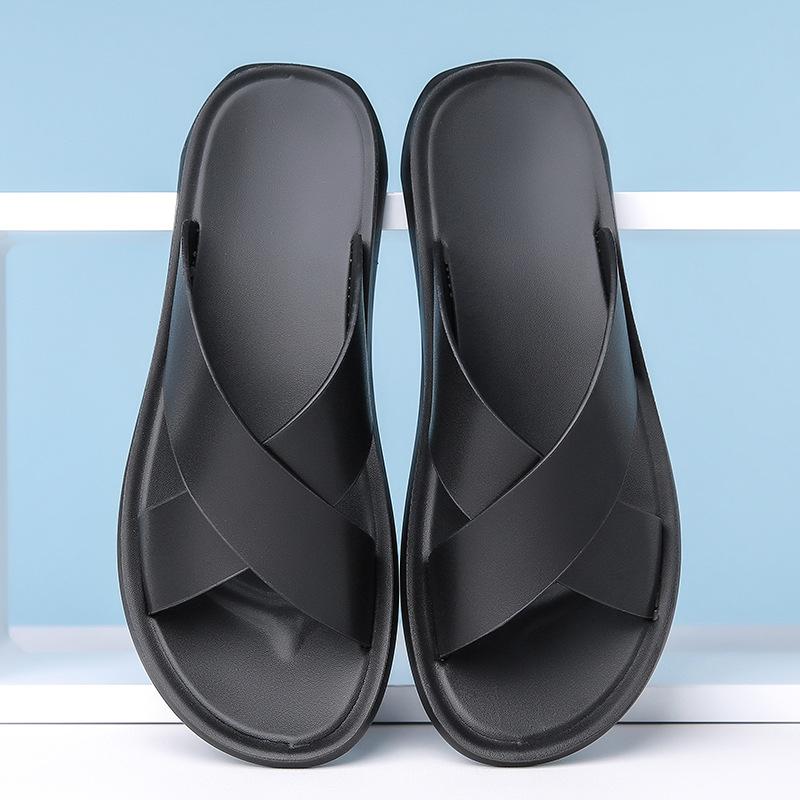 Herren Sommerschuhe Außen Lässige Strandsandalen Herren Große Größe Hausschuhe Große Größe 47 48 Ledersandalen Herren Flache Hausschuhe 47 schwarz