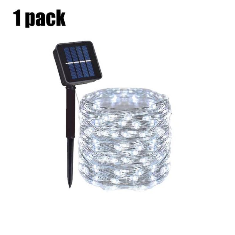 40 m/30 m/20 m/10 m/5 m Solar-LED-Lichterkette für den Außenbereich, LED-Licht, Solar-Garten, Outdoor, Feenkranz, Lichterkette, Weihnachtsdekoration White 5M-50LED-1Pcs