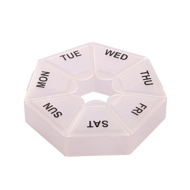 1Pcs Pille Fall Kunststoff 7 Tage Tablet Candy Box Tragbare Lagerung Tablet Halter Reise Veranstalter Pille Dispenser Container weiß