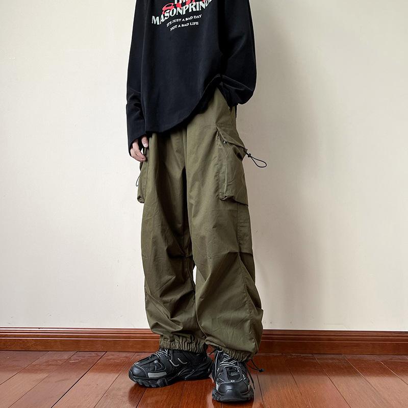 Y2K Frauen Streetwear Cargo Hosen Harajuku Casual Solide Baggy Gerade Hosen Mode Breite Bein Taschen Joggers Hosen XXL grün