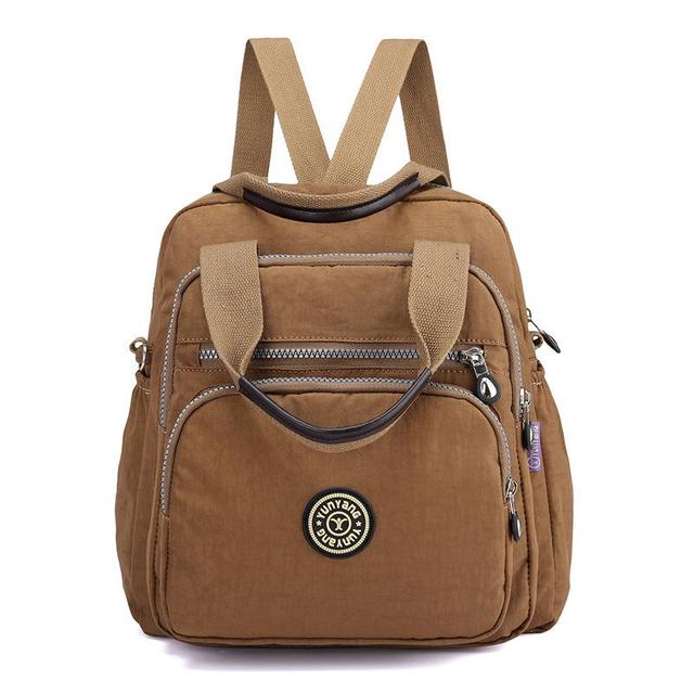 Frauen Rucksack Wasserdicht Mode Weibliche Rucksack Freizeit Laptop Rucksack Mochila Masculina Multifunktions Schule Taschen One Size khaki