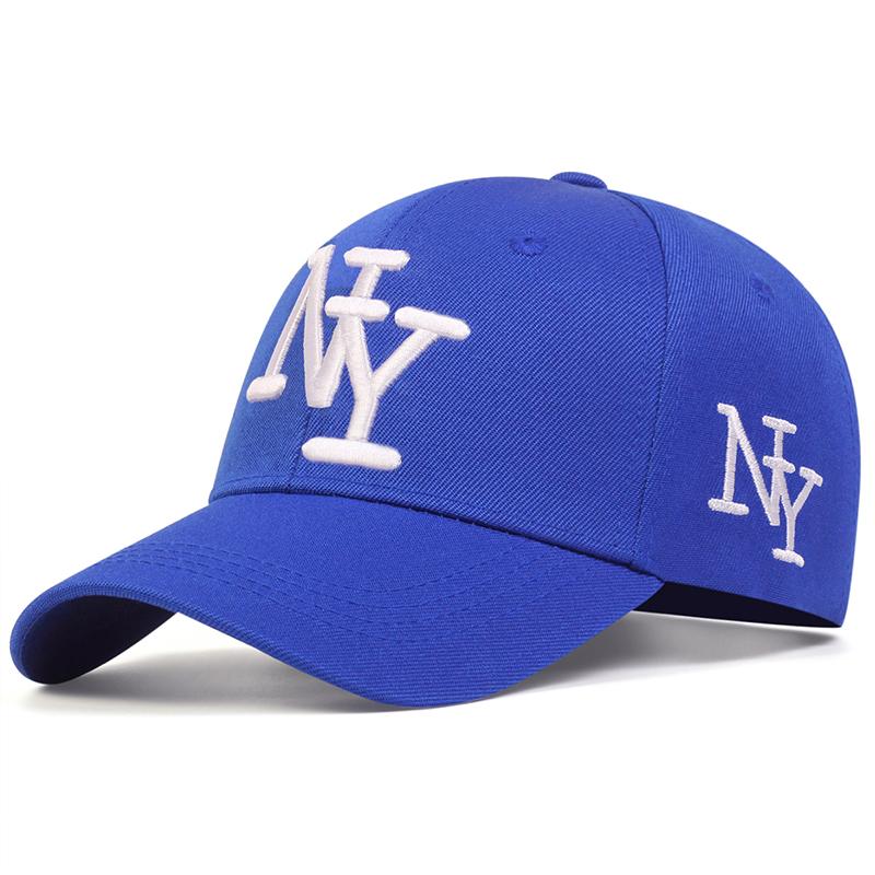 Baseballmütze für Herren mit Buchstaben, verstellbar, Baumwolle, Papa-Hut, Sonnenschutz für den Außenbereich, Sommerhüte, Hip-Hop-Caps blau