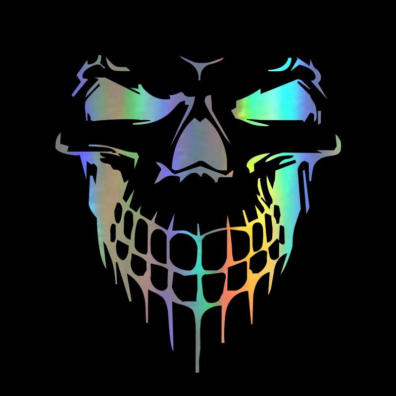 3D-Schädel-Aufkleber, Auto-Aufkleber und Abziehbilder, Auto-Styling-Kopf, Auto-Tür-Fenster-Aufkleber bunt