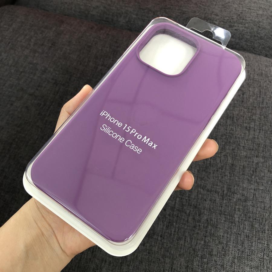 Ins Chic Flüssigsilikon Vollständig abgedeckte weiche Gel-Gummi-Telefonhülle Schutzhülle für iPhone 16 15 14 Pro Max 14Plus 15Plus XR XS Max 11 12 13 Pro Max iPhone 16 Pro Max dunkelviolette