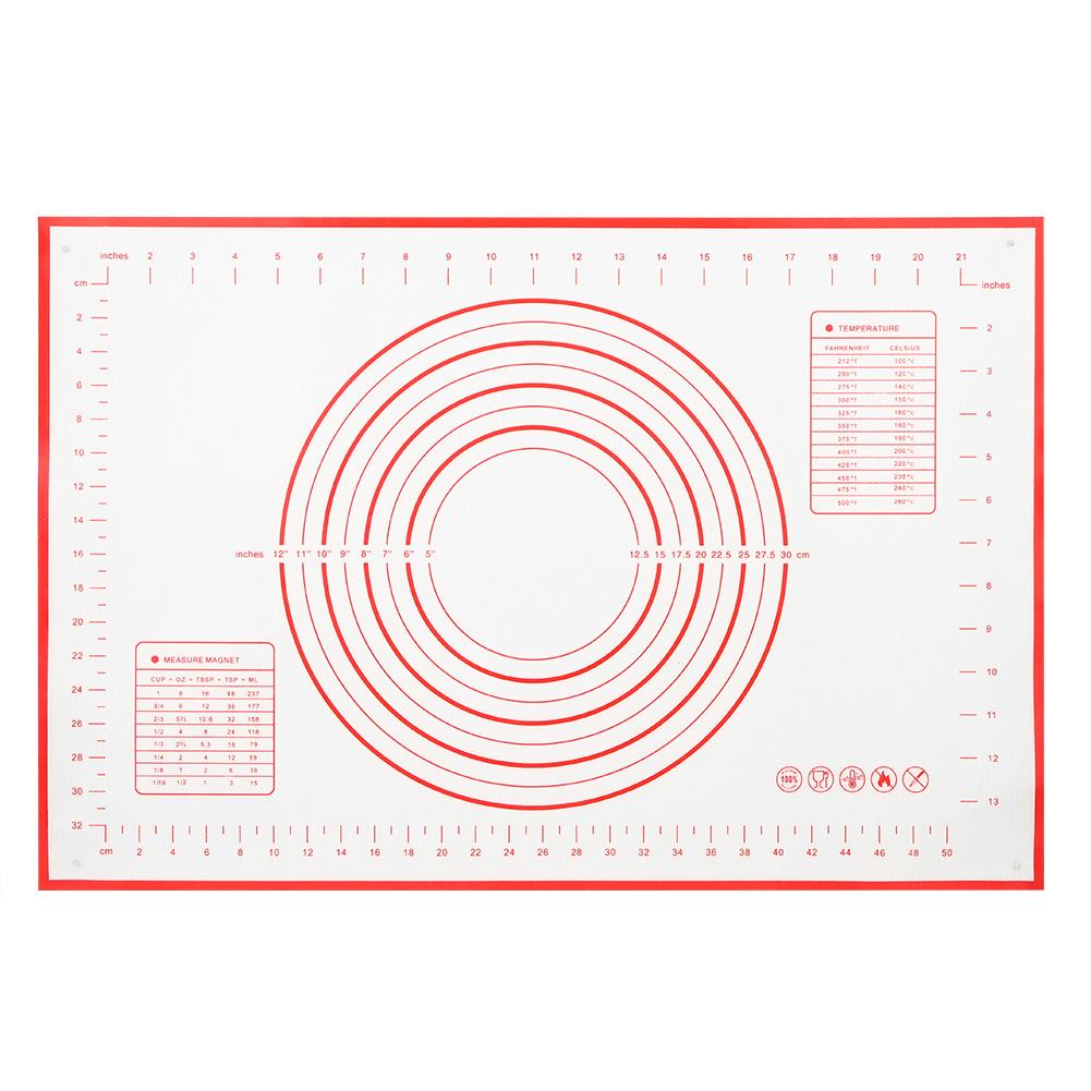 Backutensilien für die Küche, Antihaft-Silikon-Roll- und Knet-Teigmatte mit Waage für den Heimgebrauch(rot