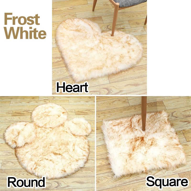 30 cm haarige Wolle Teppich Sitzpolster Multi-Form Kunstfell Teppiche Polygonal Teppiche für Schlafzimmer Wohnzimmer Boden kleine zottelige weiche seidige Plüsch Teppich Home Round