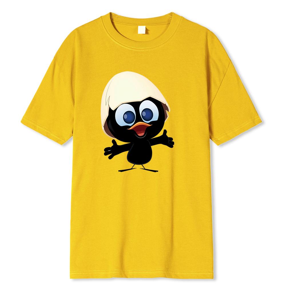 Sonnenlicht T-Shirt Männer Calimero Cartoon-Muster Männer T-Shirt bemalt lustige T-Shirt Männer T-Shirt L