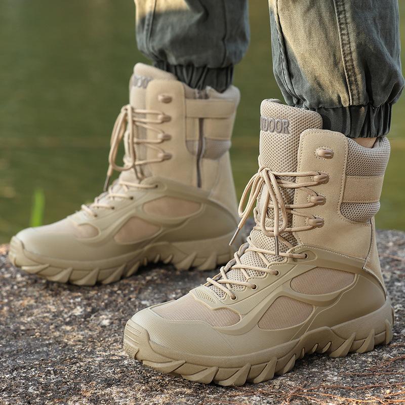Stiefel in großer Größe Outdoor-Hochschaft-Feldstiefel Ultraleichte Wüstenstiefel Outdoor-Wanderstiefel Quelle 47 khaki